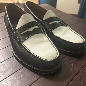 G.H Bass WEEJUNS Black and White Penny Loafers